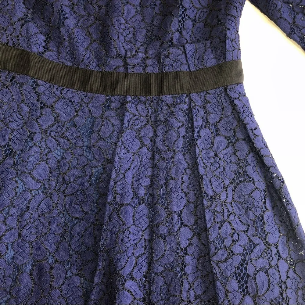 Blue Lace Party Dress Retro Vibes Mid Modern Size undefined - Image 7