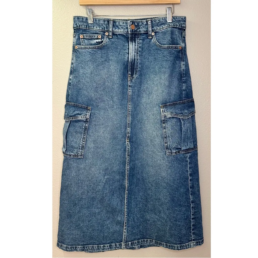GAP Denim Cargo Maxi Skirt - Image 2