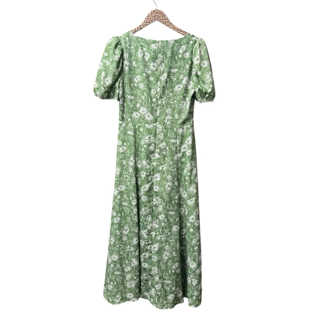 Likely Alisa Cut Out Short Sleeve Midi Dress Floral Juniper Green White 6 - Image 4