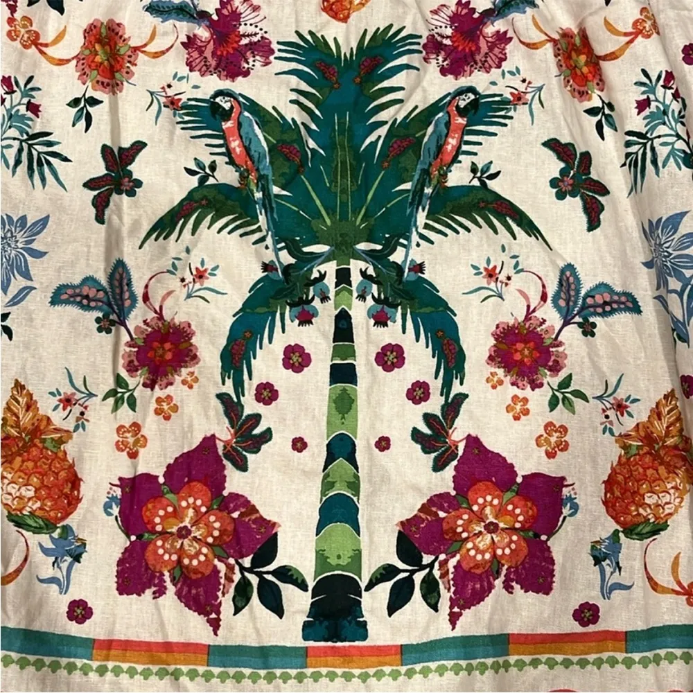 NWOT Rachel Zoe Linen Blend Tropical Maxi Skirt Size Large - Image 3