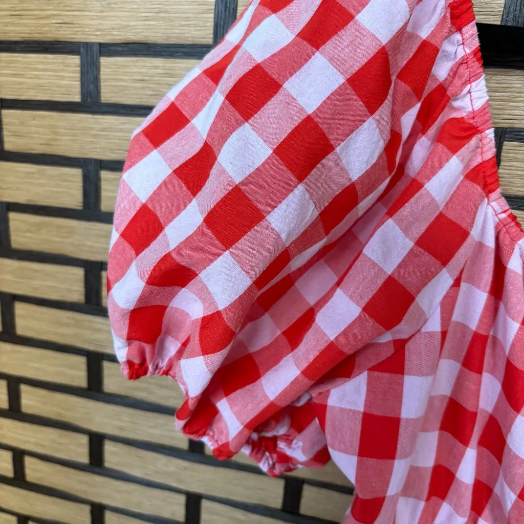 Day + Moon Pink And‎ Red Plaid Romper Size Large - Image 7