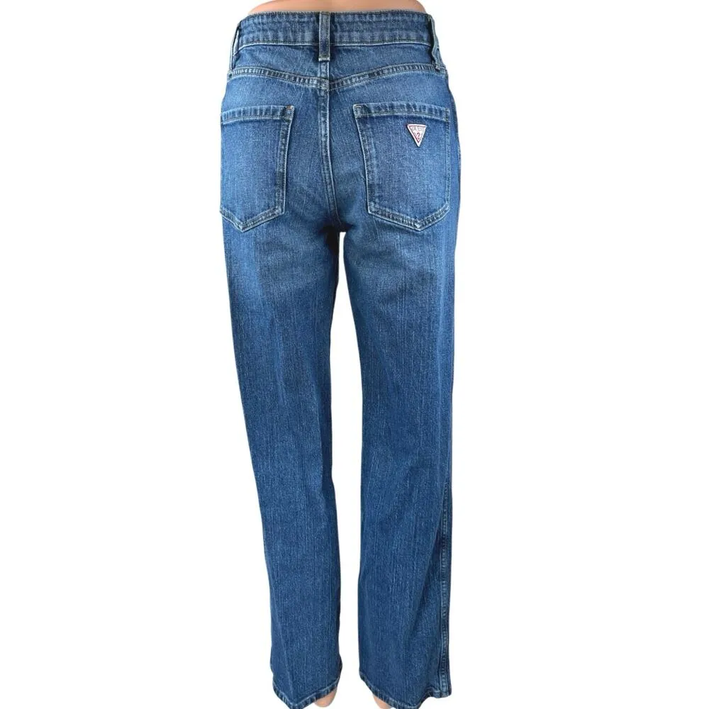 Guess 90s Dad Fit Women's Blue High Waisted Straight Leg Denim Jeans Size 25 - Image 3