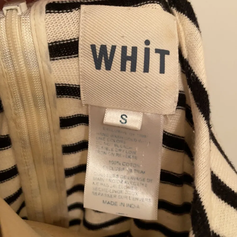 Whit Striped Sweater Dress with Leaf Size S White - Image 3