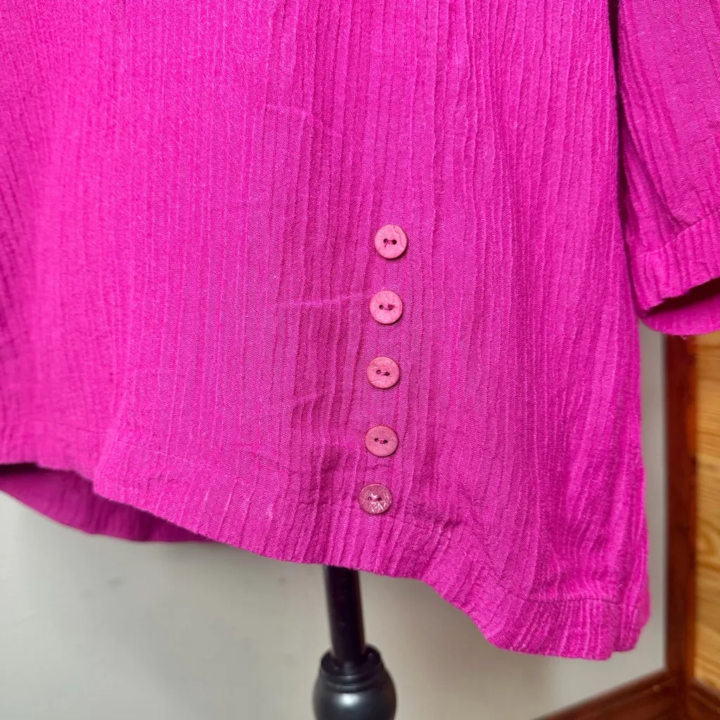 Soft Surroundings Oceo Gauze Tunic Top Fuchsia Pink Petite Medium PM 3EW85 - Image 4