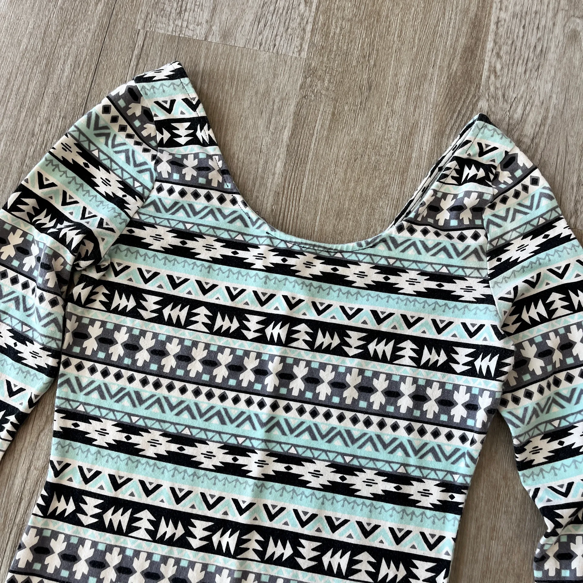 Womens Charlotte Russe Blue Aztec Bodycon Dress - S - Image 2