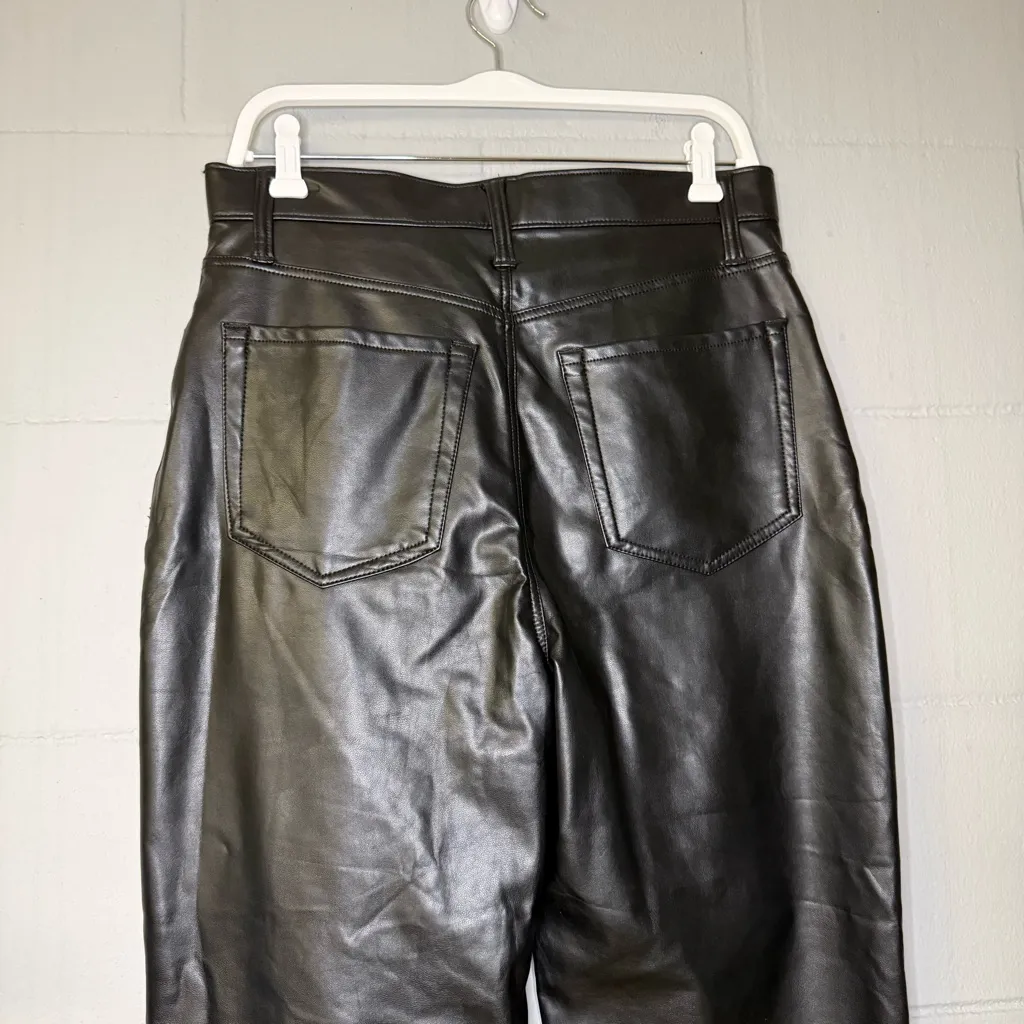NWT Abercrombie & Fitch The Ankle Straight Ultra High Rise in Leather Sz 12/31 - Image 9