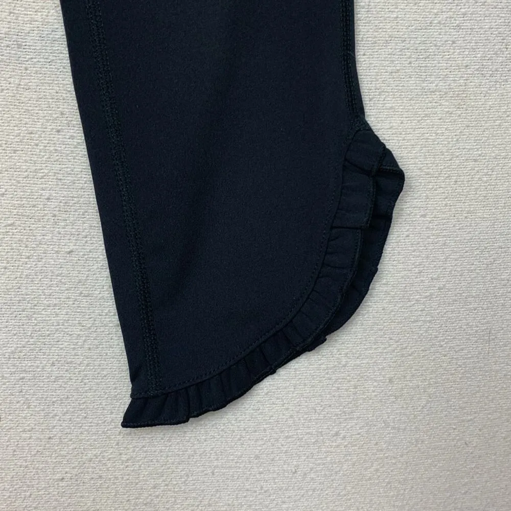 Kate Spade women's small black ruffle leggings crop basic casual everyday - Image 4