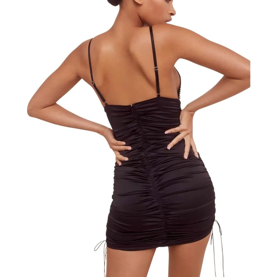 For Love & Lemons Mirage Mirrored Dress with Rhinestone in Black, Size XL Black - Image 3