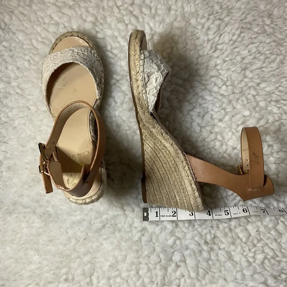 Vince Camuto Platform Wedge Sandal Women’s 9 1/2M Shoe Taupe Vp Tesa - Image 8