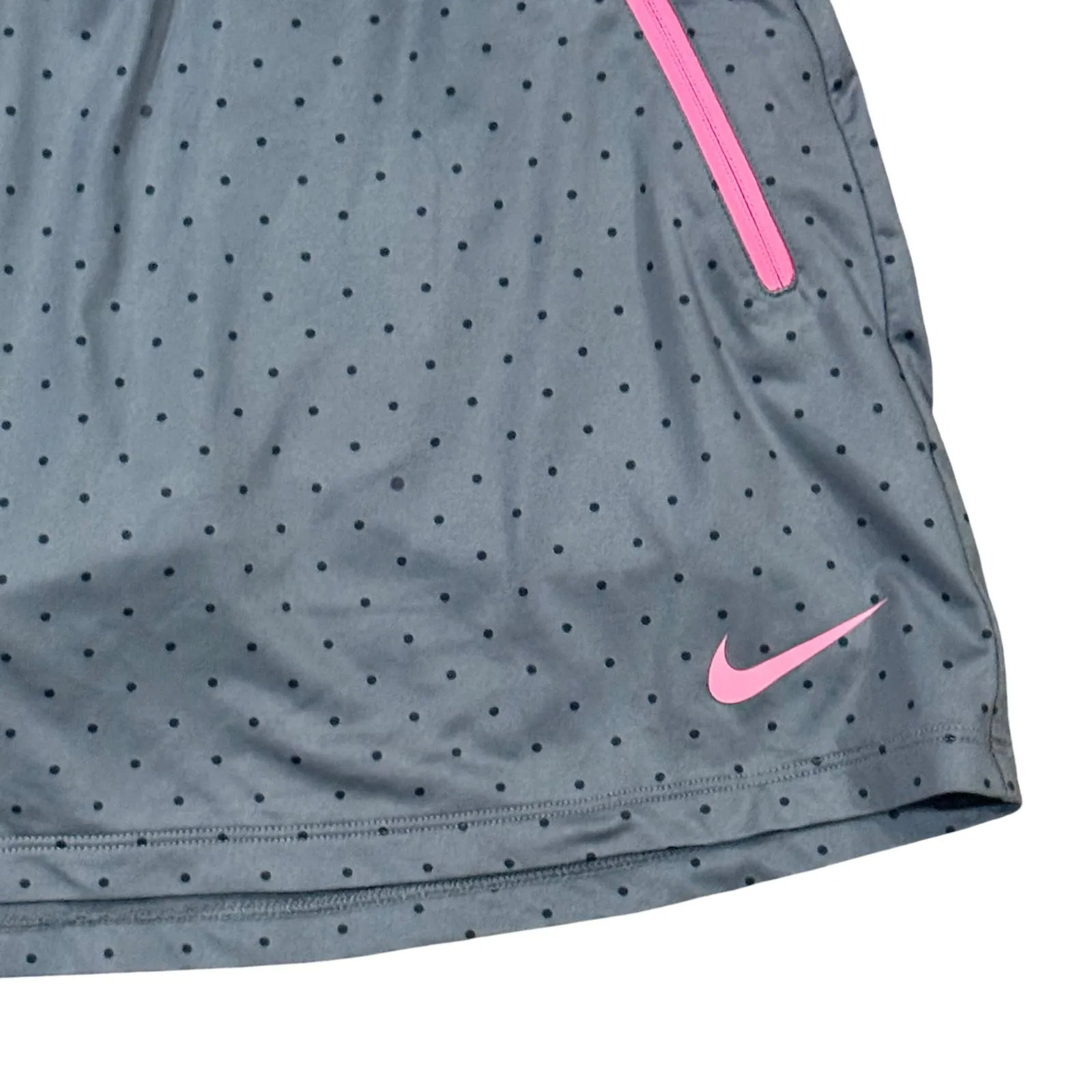 Nike Golf Dri Fit Skirt Womens Small Polka Dot gray / Pink Zip Pockets Athletic - Image 2