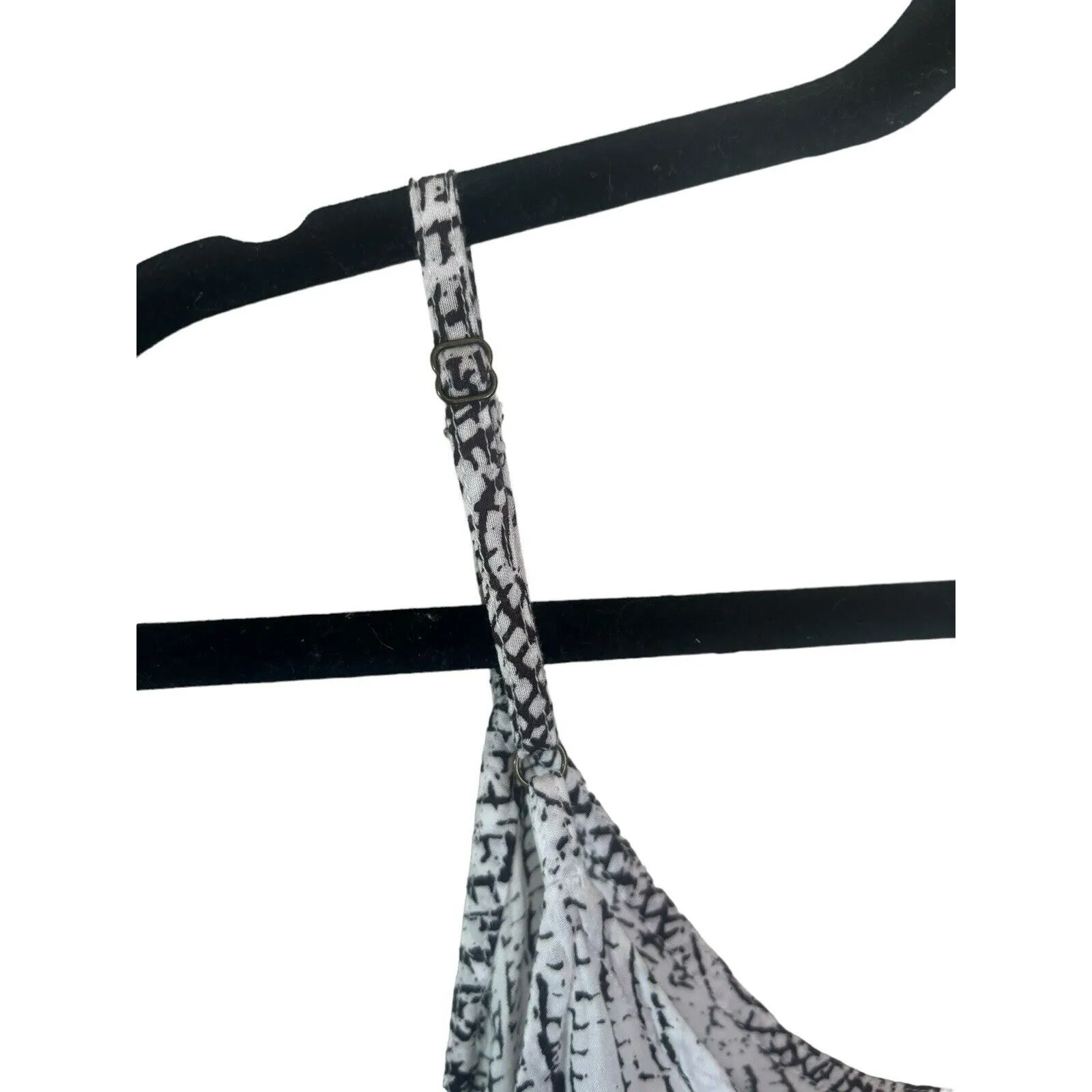 Kivari Designer Slip Hi‎ Low Rayon Aztec Black White Boho Indie Tunic Dress 8 - Image 4