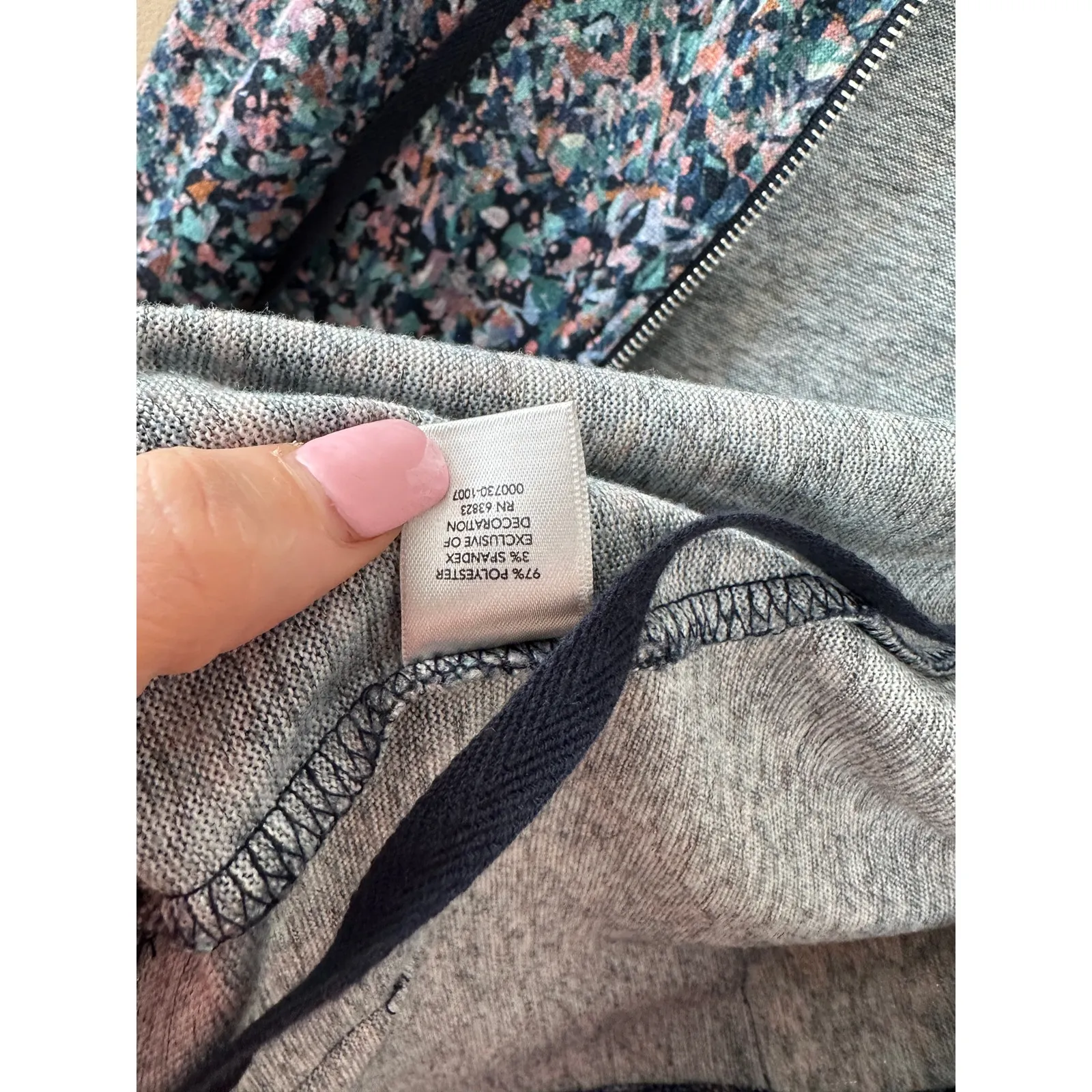 Christopher & Banks PS Floral Full Zip Soft Hooded Light Jacket Sweater - Image 3