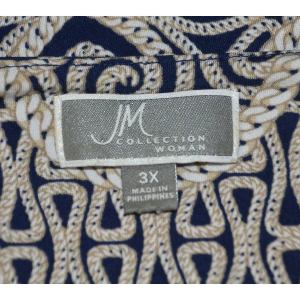 JM Collection Blue Studded Dolman Sleeve Blouse Top Plus Size 3X Tunic Office - Image 10