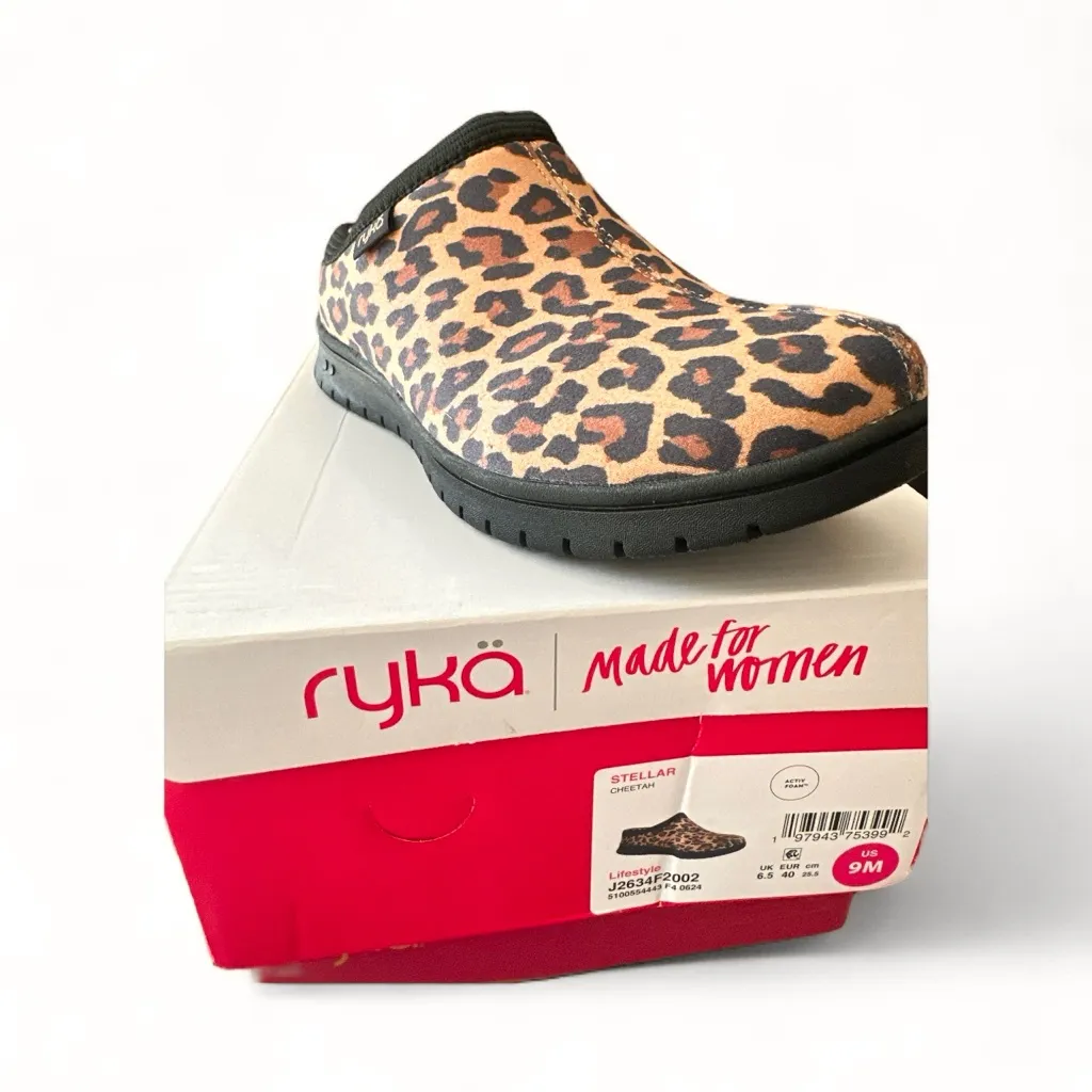 NWT Ryka Women's Stellar Cheetah Mules 9M - Image 9