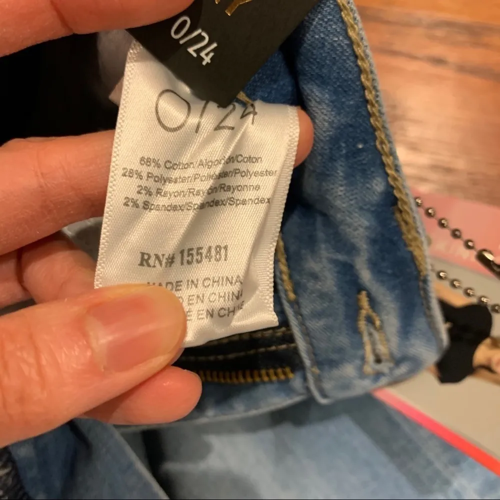 Simple Society Blue Destroyed Distressed High Waisted Skinny Ankle Jeans 0 NWT - Image 7