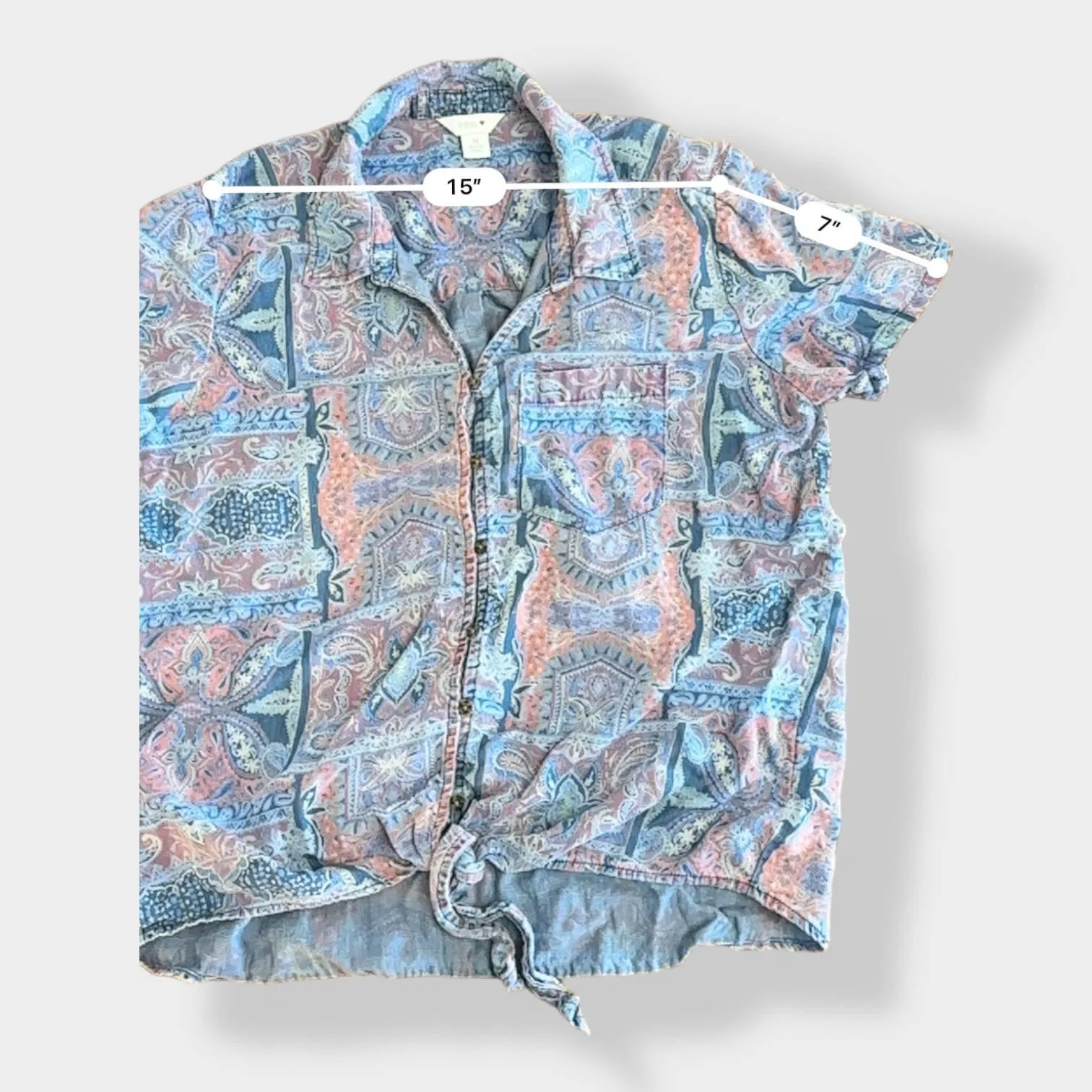 Intro Paisley‎ Floral Byo front Top Size M Blue Size M - Image 5
