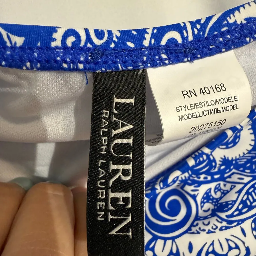 Ralph Lauren Blue Paisley Artisanal Woodblock Bikini Bottoms Sz 12 NWT - Image 6