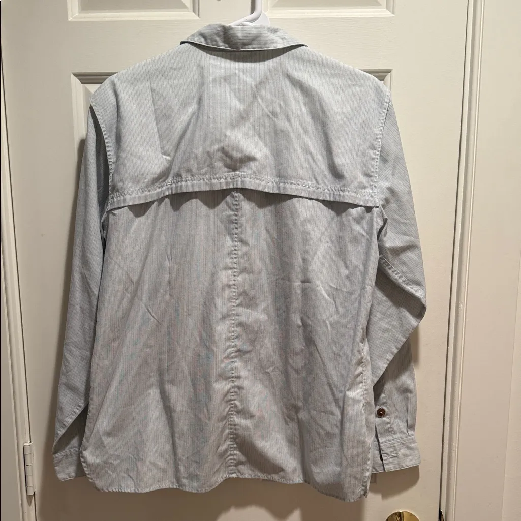 Patagonia Women’s Striped Light Blue Island Hopper Shirt - Image 4