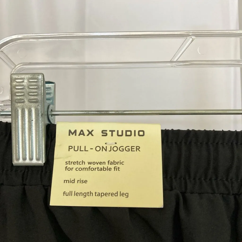 Max Studio Nordstrom NEW Women's Size X-Large Pull On Black Stretchy Joggers - Image 7