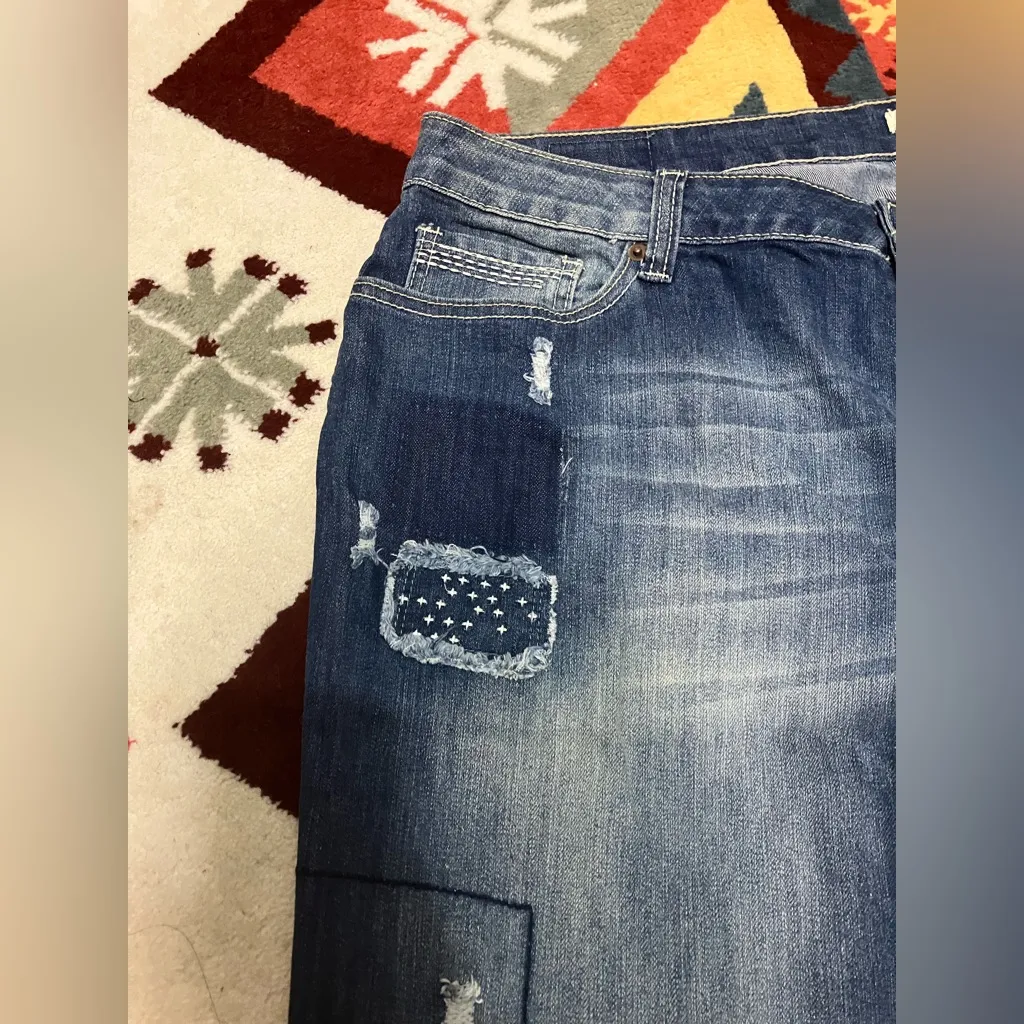 Zco Jeans  Plus Size 20 Boyfriend Patchwork Super Cute Skinny Ankle - Image 13