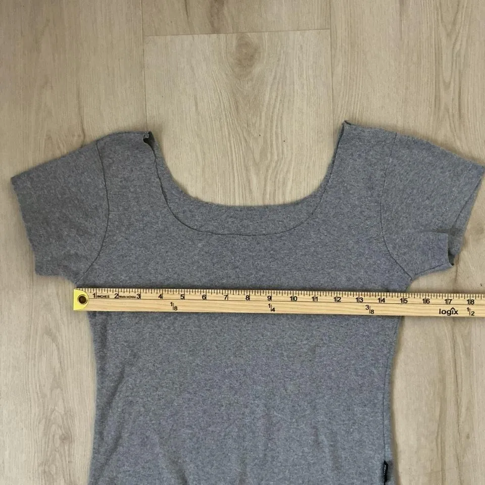 Gray First‎ Lady Short Sleeve Scoop Neck Top Tee Basic Casual - Image 4