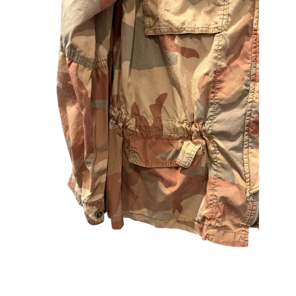 Free People Anorak Military Camo Full Zip Women's Jacket Size Small Casual Tan - Image 3