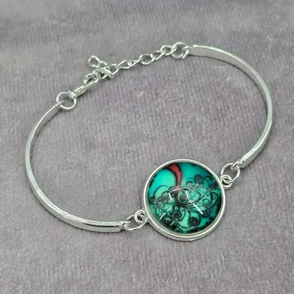 Green Silver‎ Mood Bracelet Tree Floral Boho Retro Fashion Jewelry 00315-99 - Image 3