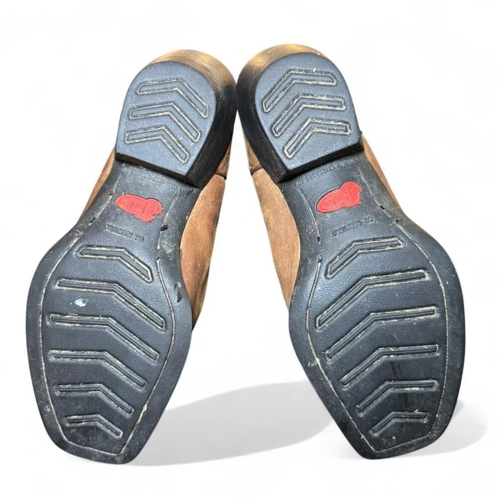 Justin Women's 12" Square Toe Stampede Western Cowboy Brown Boots size 7.5 - Image 8