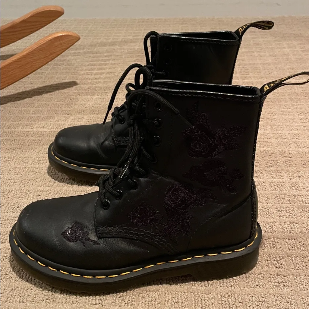 Doc Marten Embroidered Combat Boots - Image 4