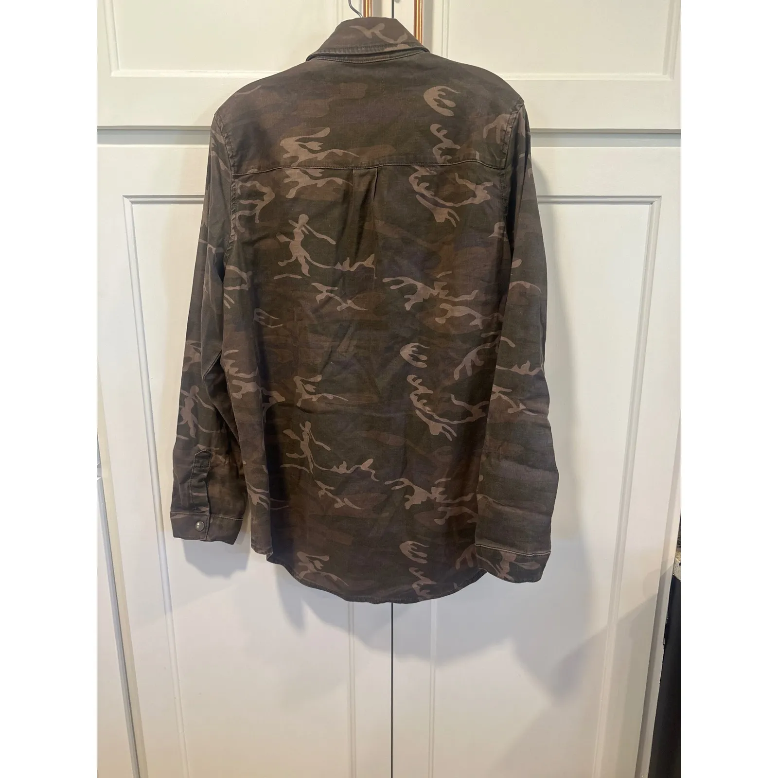 Level 99 Desert Camo Utility Jacket Button Down Size M Linen Blend boho western Brown Size M - Image 5