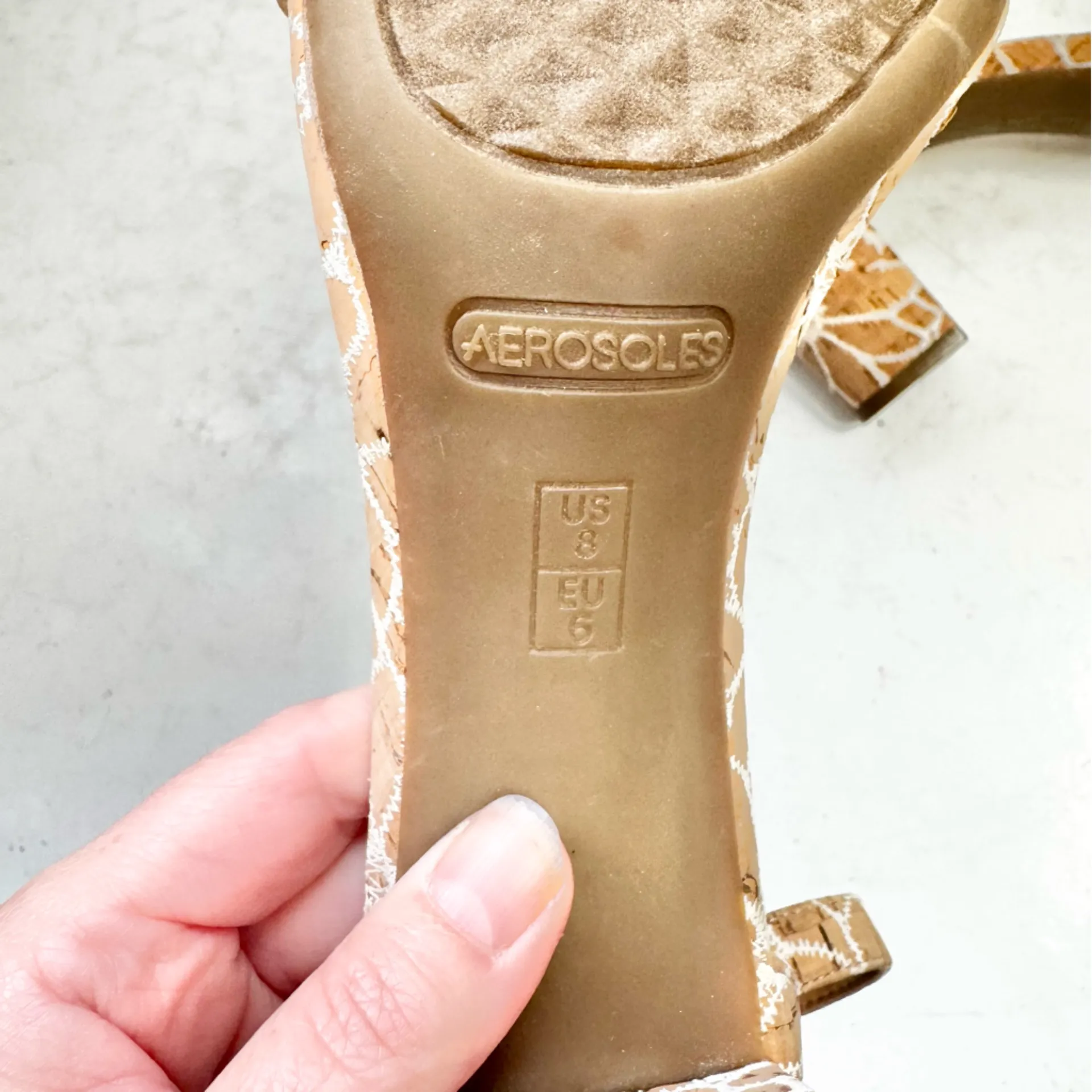 Aerosoles Bird of Paradise Cork Combo Sandal Heels Size 8 - Image 8