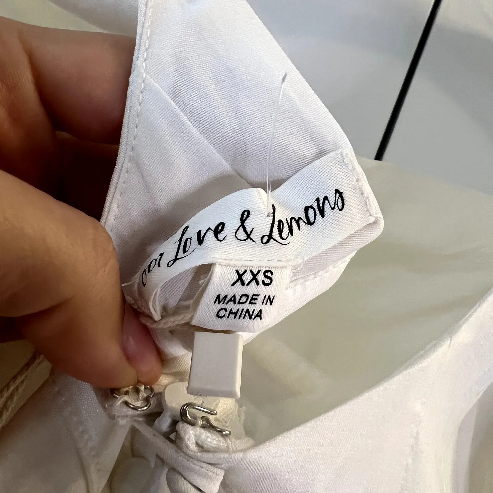 For Love & Lemons Etta Mini Dress White Long Sleeve NWT Size XXS - Image 6