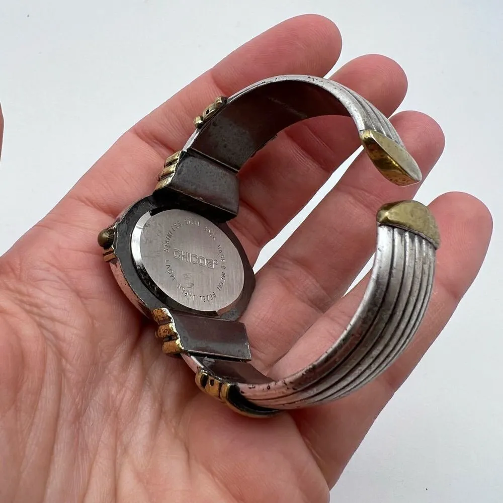 Chico’s‎ Mother of Pearl Two Tone Watch Cuff - Image 6