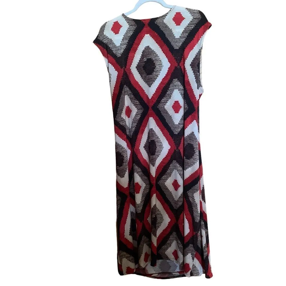 Lauren Ralph Lauren 2X Multicolor Boho Print Sleeveless Surplice Ruched Dress - Image 5