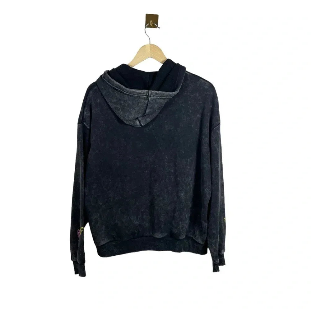 NWT Faded Rose Oversized Graphic Smiley Colorful Hoodie in Charcoal/Multi Size S Gray - Image 9