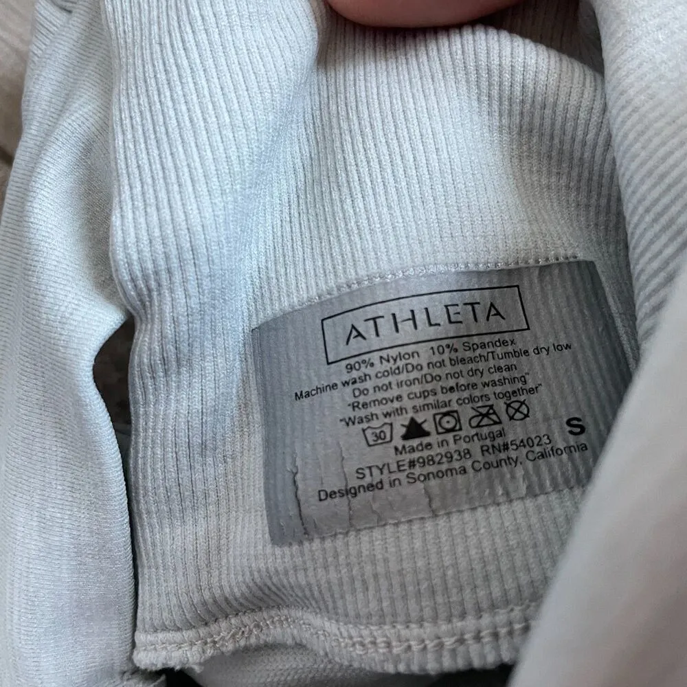 Athleta grey front twist tank top activewear built in bra size S workout - Image 5