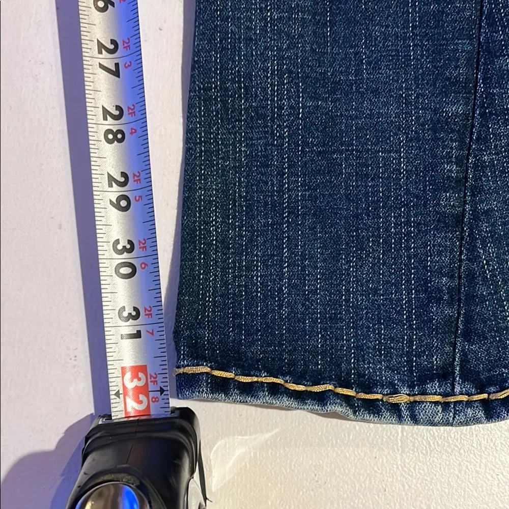 True Religion Blue Boot Cut Jeans Classic Style thick stitch size 27 - Image 6