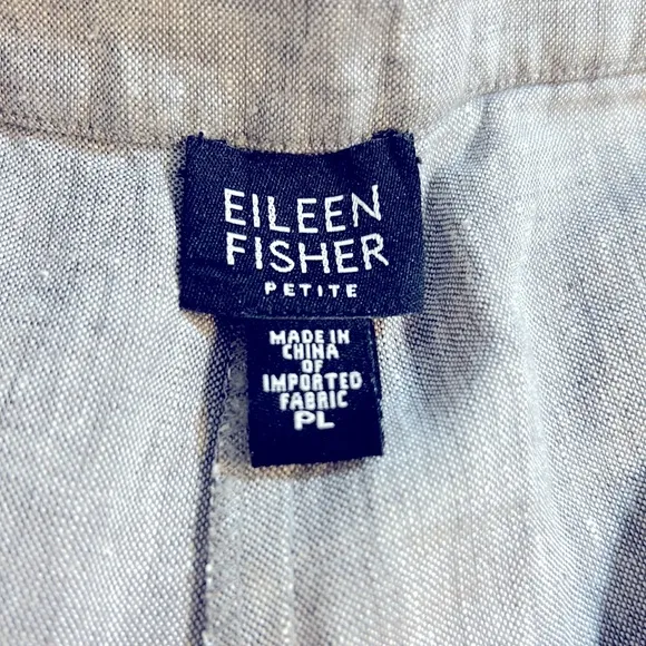Eileen Fisher Gray Linen 2 Piece‎ Lagenlook Outfit Tunic Size PM & Pants Size PL - Image 10