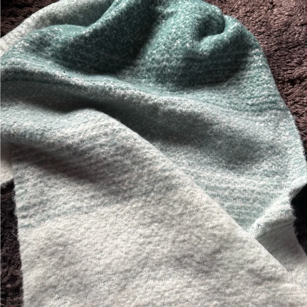 Anthropologie Green and White Scarf - Image 3