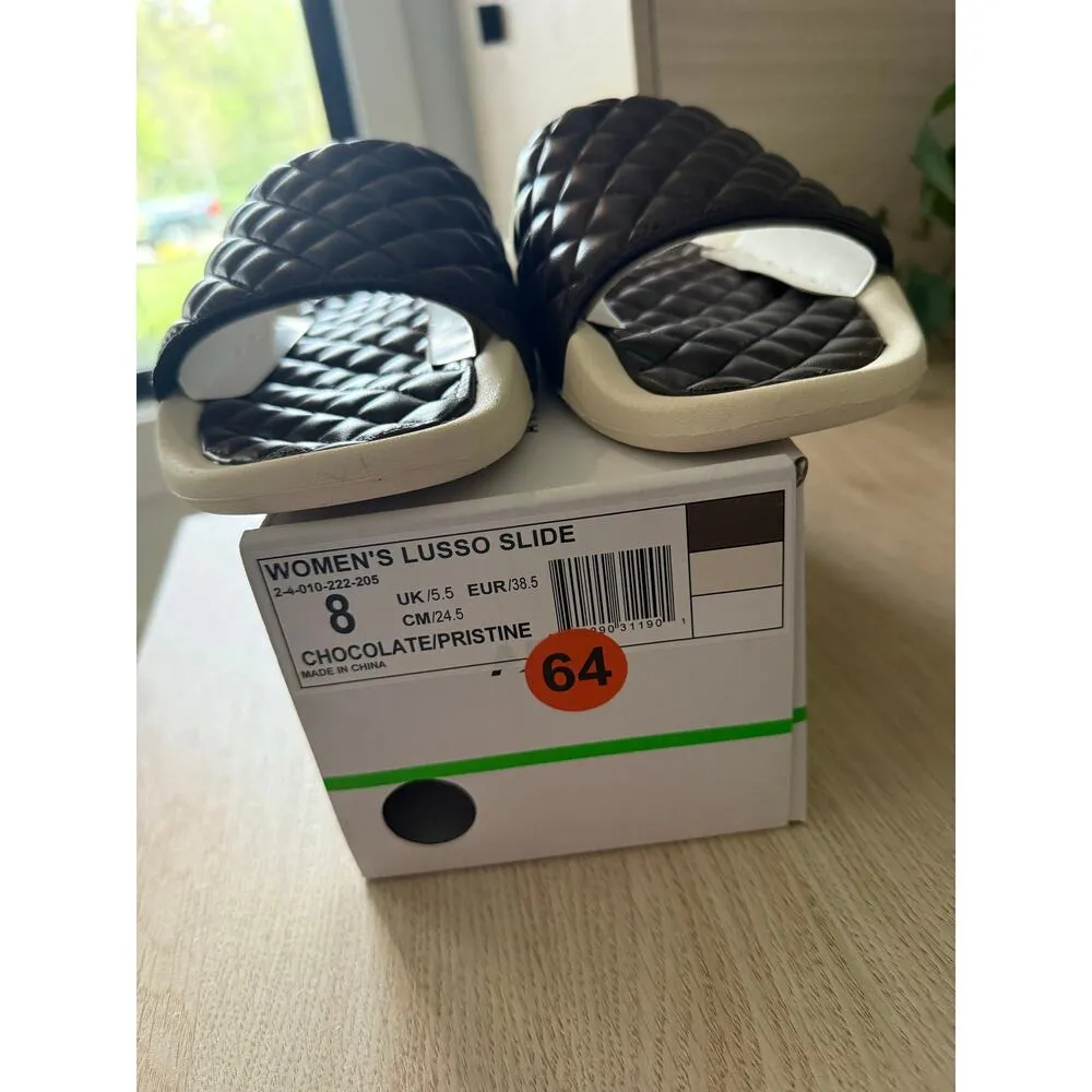 $220 New APL Lusso Leather Slides - Chocolate - 8 - Image 10