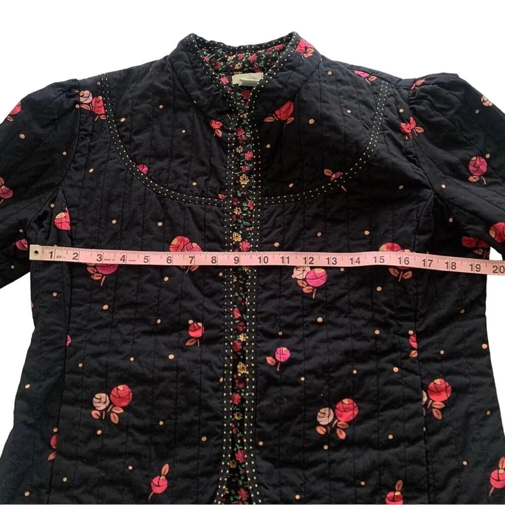 Via Penny Lane Reworked Apparel | Shania Twain Graphic Quilted Floral Jacket Black - Image 5