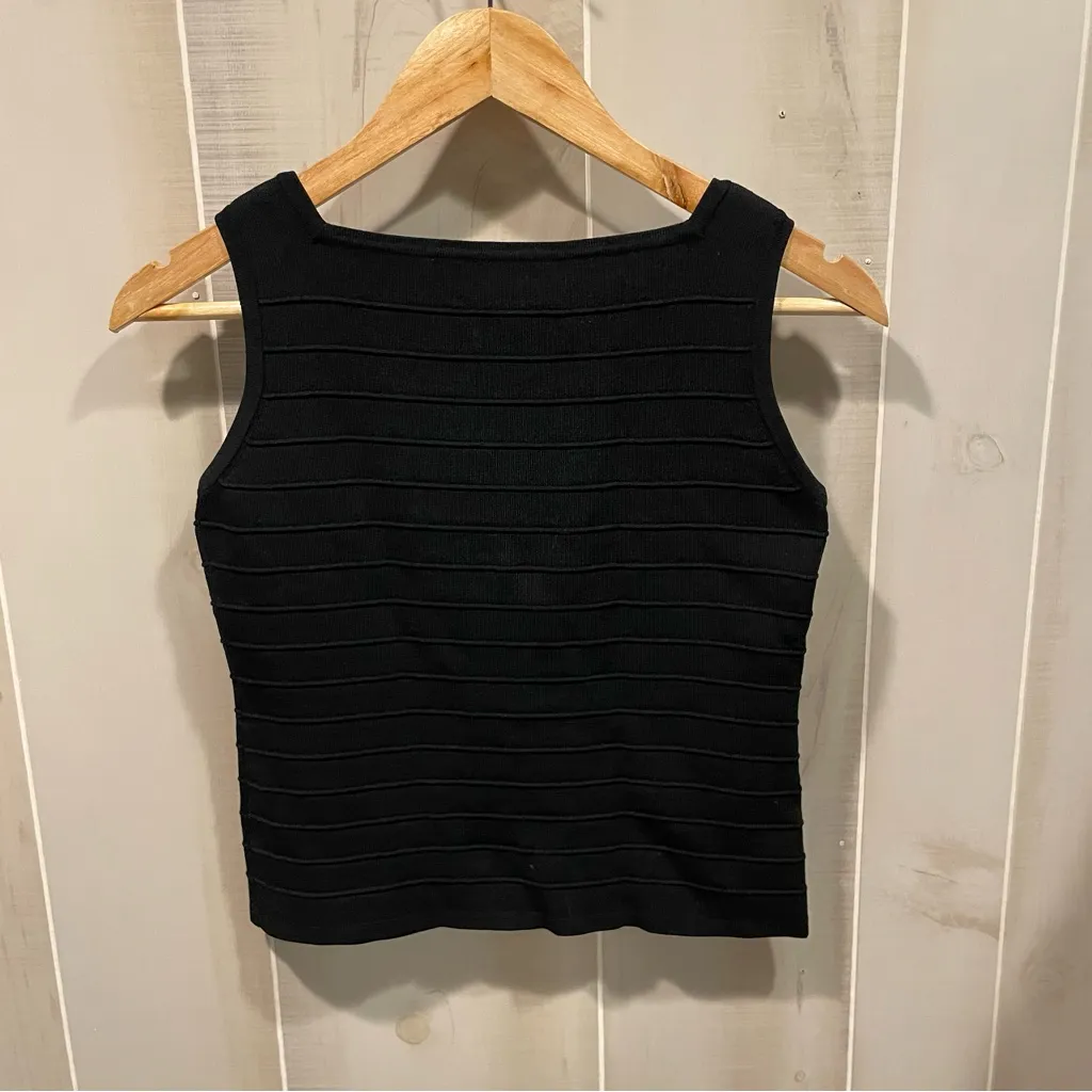Cute square neck horizontal rib sleeveless sweater Joseph A - Image 8