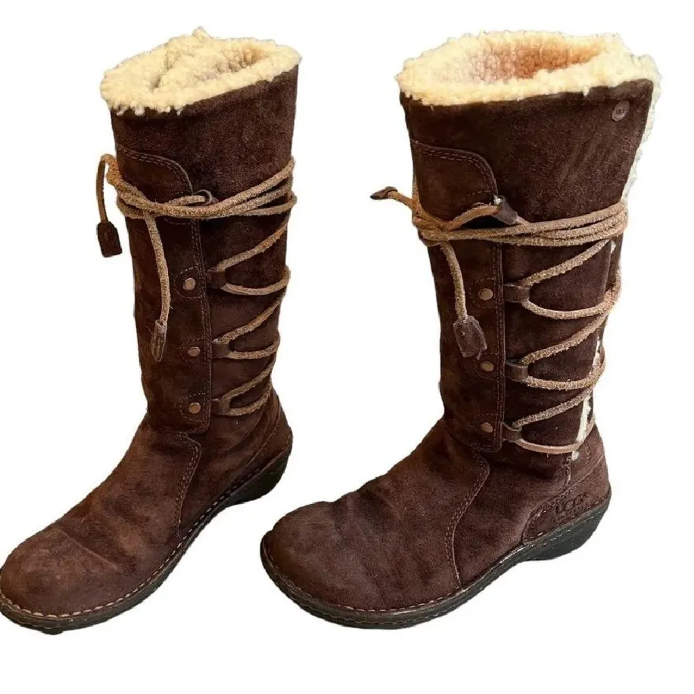 UGG Australia Surfcat Shearling Tall Suede BOOTS 5158 size 8 brown - Image 5