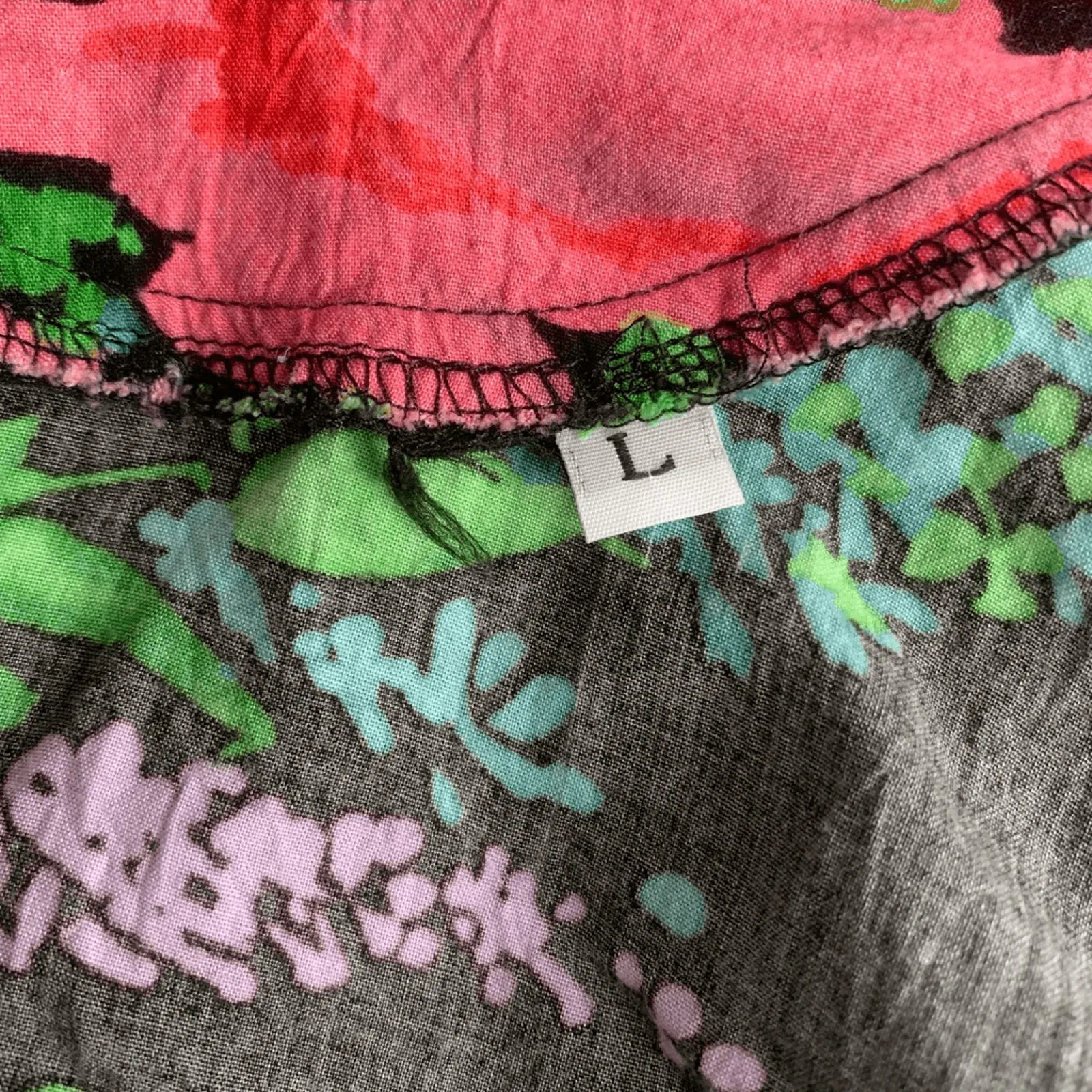 Vintage 90s Jams World Black Multicolor Floral Sleeveless Dress Made in Hawaii - Image 7