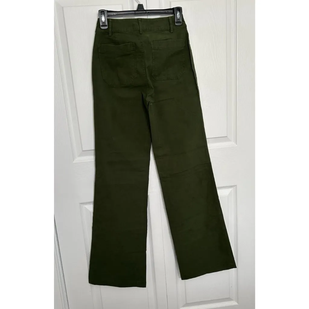 J.Crew $118 Lizzie High Rise Patch Pocket Wide Leg Pant Pine Green Size 24T - Image 11