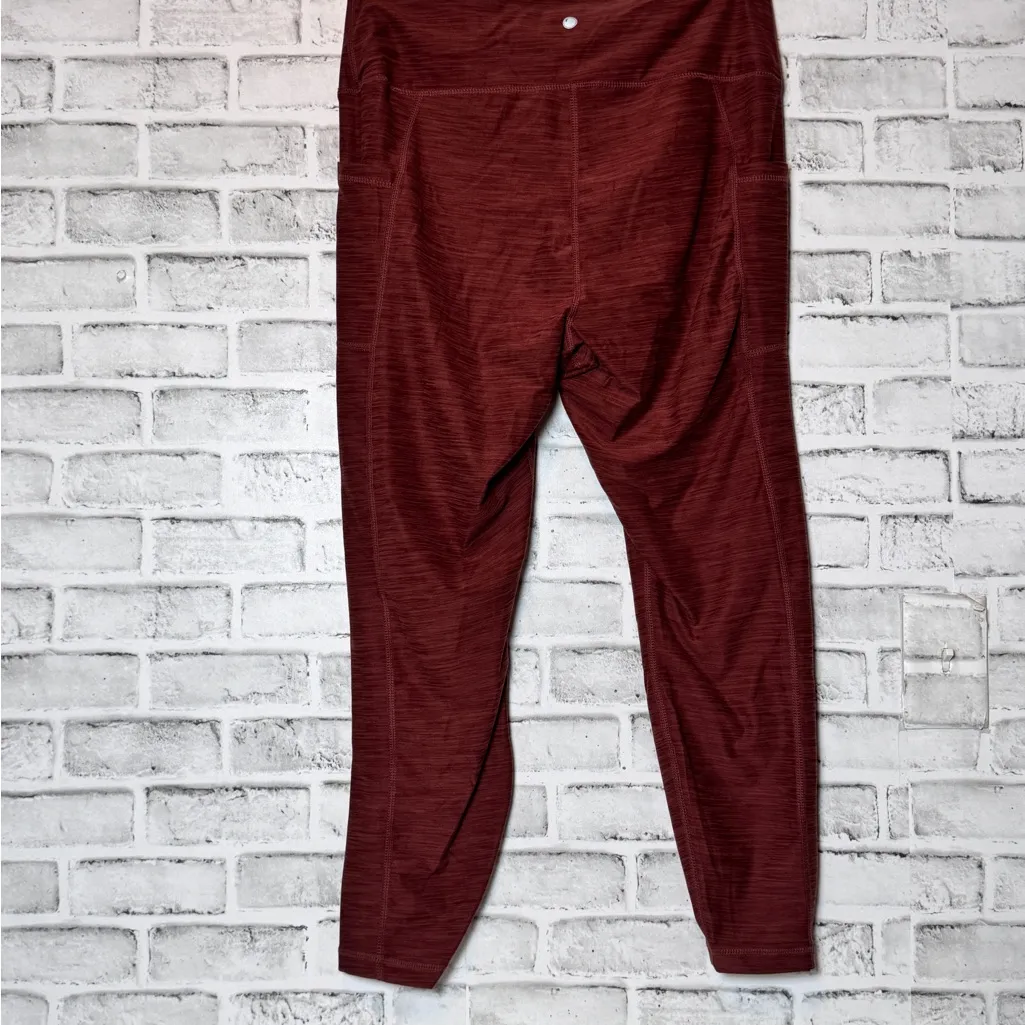 Yogalicious‎ burnt Red/maroon  Leggings Comfortable Knit Pants with pockets XXL - Image 2