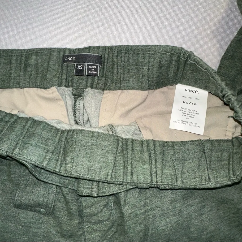 Vince Green Belted Casual Pants Elastic Waist Comfortable Size XS - Image 5