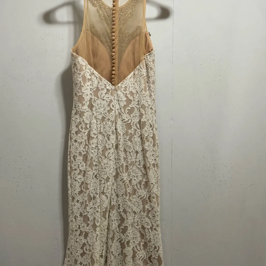 David's Bridal Ivory Lace Mermaid Wedding Gown Sz 4/6 - Image 8