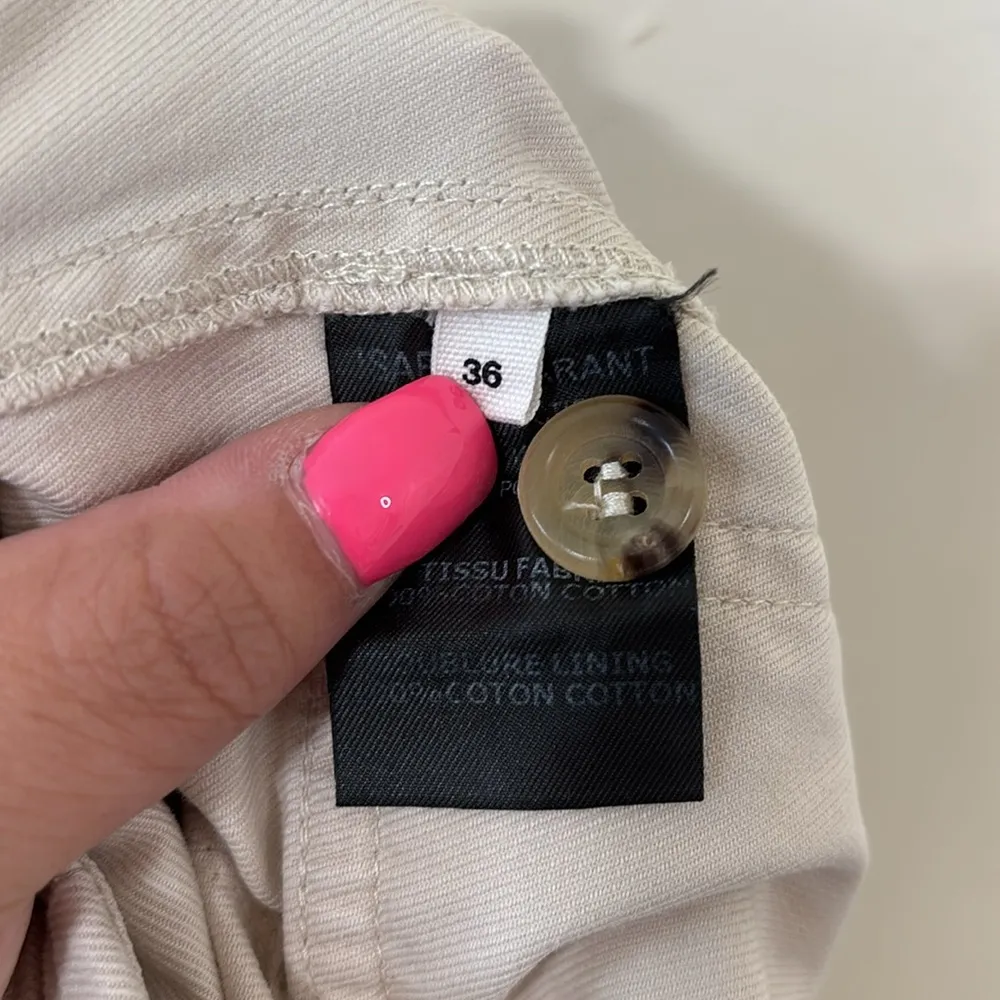 Isabel Marant Étoile Odea Cropped Wide Leg Pants Beige Size 36 - Image 11