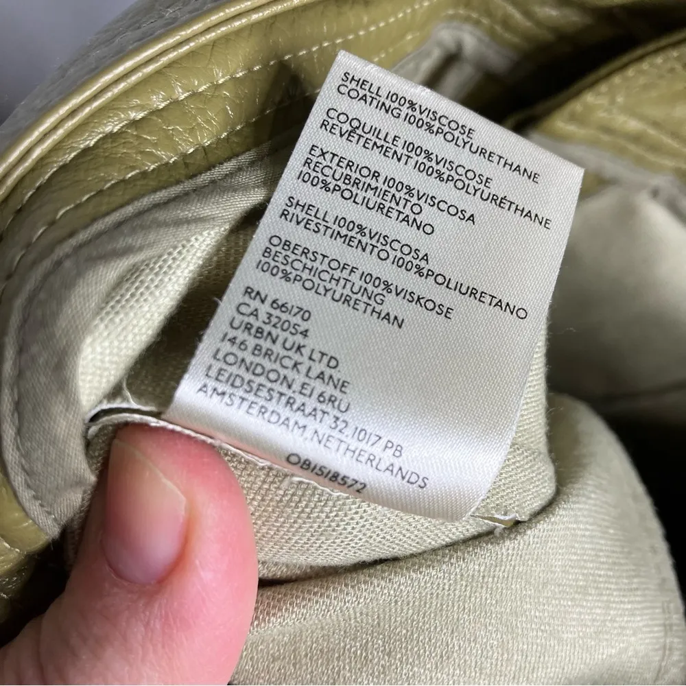 By Anthropologie green‎ faux leather barrel pants pleather size 0 trendy - Image 7